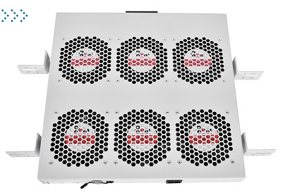 Модуль вентиляторный 19" 1U, 6 вентиляторов, регул. глубина 390-750 мм  с контроллером