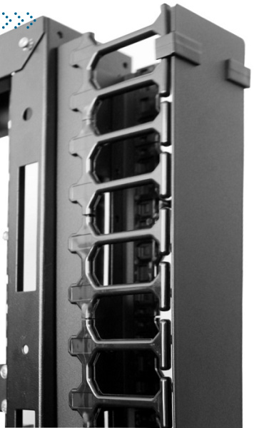 Вертикальный кабельный органайзер с пластиковыми пальцами 42U для шкафов ШТК-СП