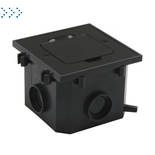 Люк IP44  с розеткой 2к+з, в комплекте с коробками, матовый черный (120901 BK)