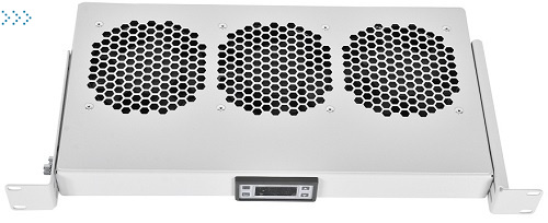 Модуль вентиляторный 19" 1U, 3 вентилятора, регул. глубина 200-310 мм с контроллером