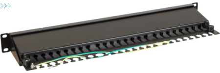 Патч-панель LANMASTER 24 порта с индикаторами, STP, кат.5E, 1U