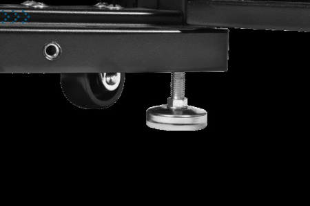 Шкаф серверный напольный 48U (800 × 1200) дверь перфорированная, задние двойные перфорированные, цвет черный