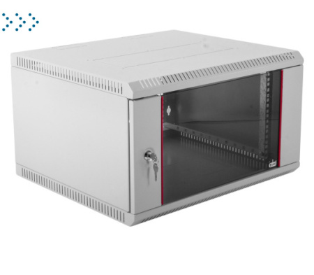 Шкаф телекоммуникационный настенный разборный 6U (600х520) дверь стекло