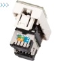 Вставка Mosaic 22.5x45, RJ-45 UTP, кат.5e, со шторкой и увеличенным окном маркировки, белая