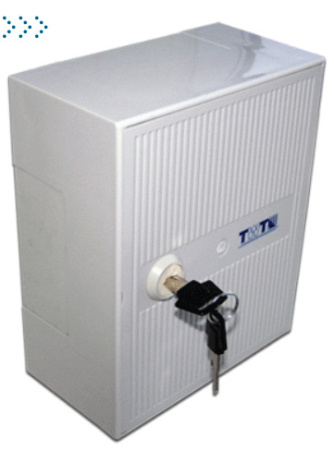 Настенный распределительный бокс, 5 плинтов, 50 пар, пластик, с замком