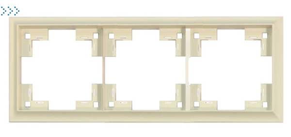 Трехместная рамка классик, крем матовый (35930 MC) Трехместная рамка классик, крем матовый (35930 MC)
