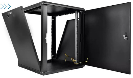 Шкаф телекоммуникационный настенный разборный ЭКОНОМ 18U (600 × 520) дверь металл, цвет черный