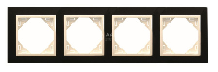 4-х местная рамка, черный/лед (90940 TPG)
