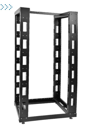 Стойка телекоммуникационная универсальная 24U двухрамная, цвет черный