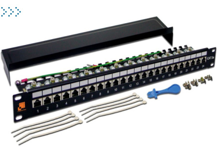 Патч-панель LANMASTER 24 порта, STP, кат.5E, 1U