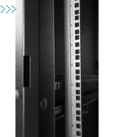 Шкаф телекоммуникационный напольный ПРОФ универсальный 42U (600x1000) дверь стекло, чёрный, в сборе