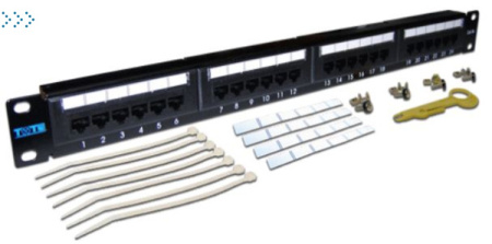 Патч-панель TWT 24 порта, UTP, кат.6, 1U
