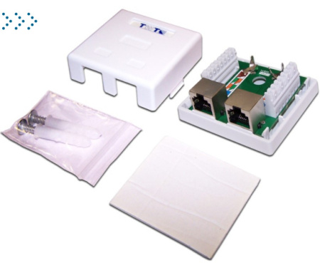 Настенная розетка, 1 порт RJ-45 категории 5е, STP, белая