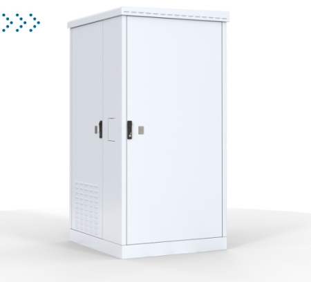 Шкаф уличный всепогодный напольный 24U (Ш1000хГ900) с электроотсеком, три двери