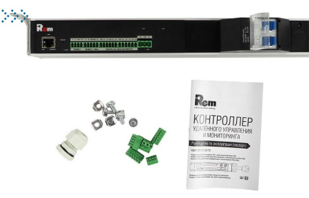 Упр. верт. блок розеток с монит. Rem-MC1 4x3 С13, 2x2 С19, 32A, алюм., 33-48U, колодка