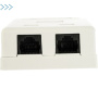 Настенная розетка, 2 порта RJ-45 категории 5е, UTP, белая