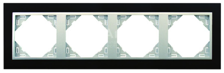 4-х местная рамка, черный/алюминий (90940 TPA)