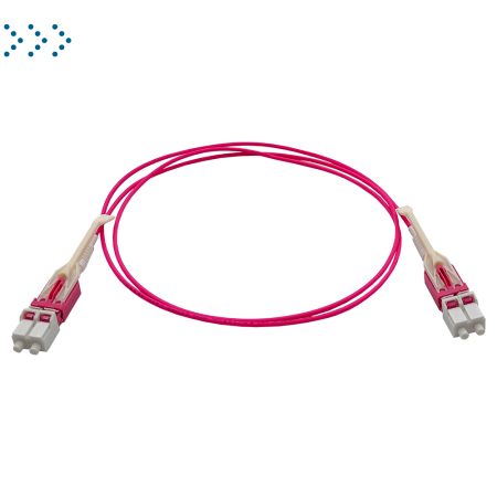 Патч-корд оптический дуплексный, LC-LC, для панелей высокой плотности, OM4, LSZH, 1.0 м, розовый