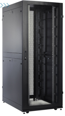Шкаф серверный ПРОФ напольный 42U (800x1000) дверь перфор. 2 шт., черный, в сборе