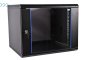 Шкаф телекоммуникационный настенный разборный 18U (600х650) дверь стекло, цвет черный