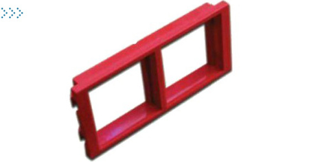 Адаптерная рамка двойная вертикальная, для настенных блоков, красная