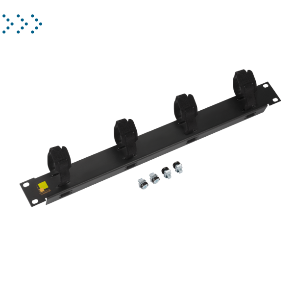 Кабельный органайзер 19", c 4 хомутами-липучкам, 1U