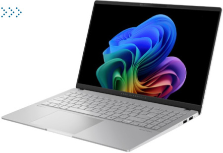 ASUS Vivobook S 15 OLED/ S5507QA-MA006W/ X ELITE/ 15.6" 2880 x 1620 OLED 16:9 120Hz/ Adreno iGPU/ 16GB/ 1TB/ W11H/ noODD/ Cool Silver ноутбук