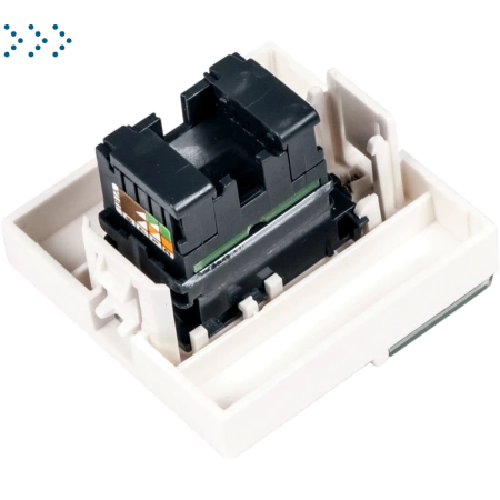 Вставка Mosaic 45x45, RJ-45 UTP, кат.6, со шторкой и увеличенным окном маркировки, белая