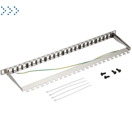 Патч-панель наборная 19" компактная, экранированная, 24 порта, 0.5U