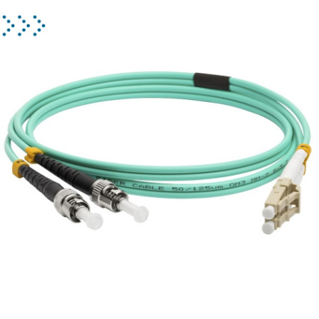 Патч-корд оптический LANMASTER, дуплексный, LC/PC-ST/PC, OM3, LSZH, 2.0 м