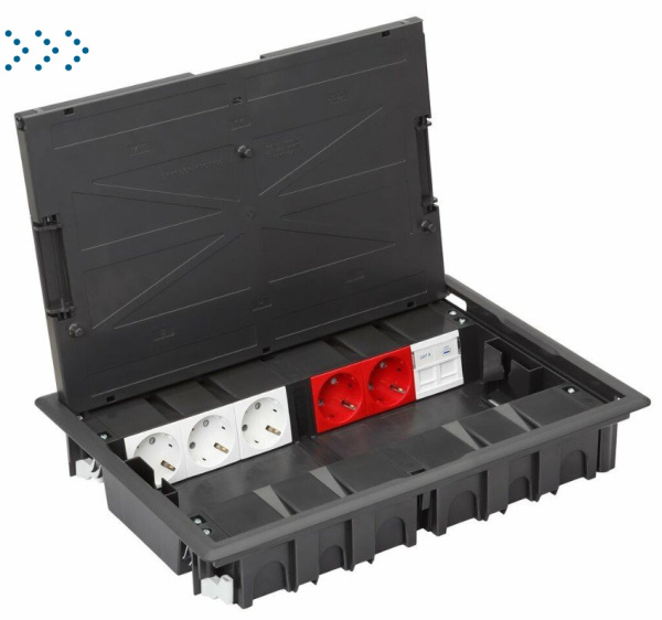 Люк - 24 модуля (12 розеток 45х45мм), антрацит Люк - 24 модуля (12 розеток 45х45мм), антрацит