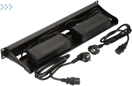 Панель POE 19", 16 портов, с двумя блоками питания 48V, 120W