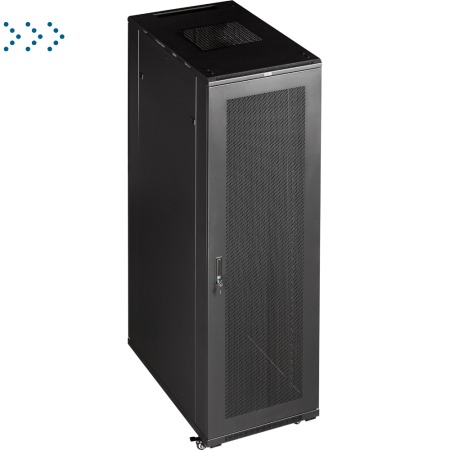 Шкаф 19" Business, 42U 800x1200, черный, передняя дверь стекло, задняя дверь распашная металл