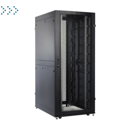 Шкаф серверный ПРОФ напольный 42U (800x1200) дверь перфор. 2 шт., черный, в сборе