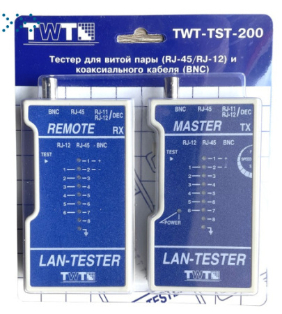 Тестер витой пары TST-200 (без батареек)