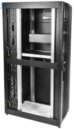 Шкаф серверный ПРОФ напольный 48U (800x1200) дверь перфор. 2 шт., черный, в сборе