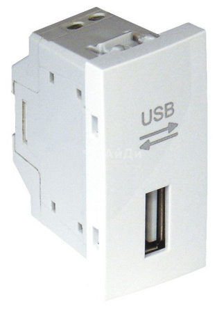 USB розетка (информац) - 1 мод, белый глянец
