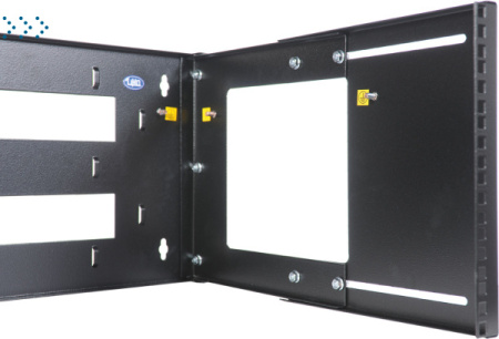 Кронштейн телекоммуникационный настенный 12U, регулируемая глубина 300-450 мм, цвет черный