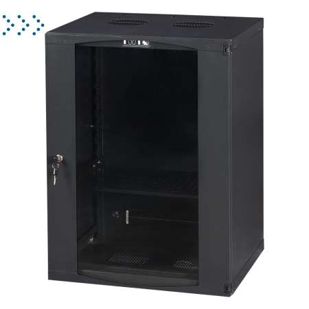 Шкаф настенный Next, 6U 550x600, стеклянная дверь, черный