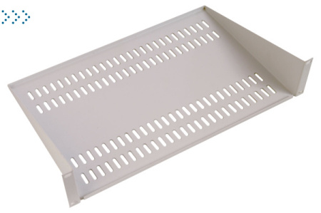 Полка перфорированная консольная 2U, глубина 200 мм, цвет черный Полка перфорированная консольная 2U, глубина 200 мм, цвет черный