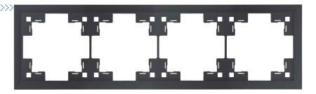 Четырехместная рамка классик, черный матовый (35940 MB)