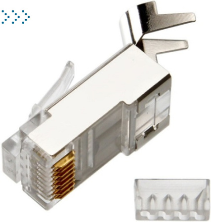 Коннектор RJ45 STP 8P8C, универсальный, cat.6A, 100 шт.