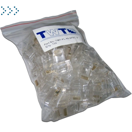 Коннектор RJ45 UTP 8P8C, универсальный, со вставкой, cat.5e, 100 шт.