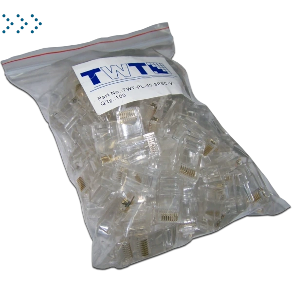 Коннектор RJ45 UTP 8P8C, универсальный, со вставкой, cat.5e, 100 шт.