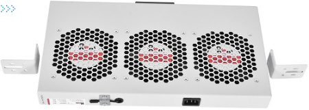 Модуль вентиляторный 19" 1U, 3 вентилятора, регул. глубина 200-310 мм с контроллером