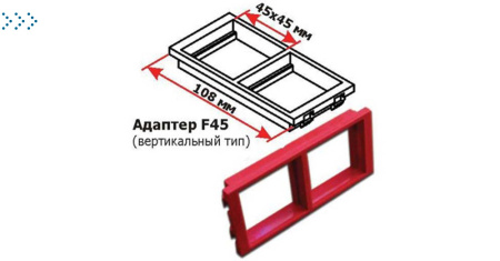 Адаптерная рамка двойная горизонтальная, для напольных башенок, красная
