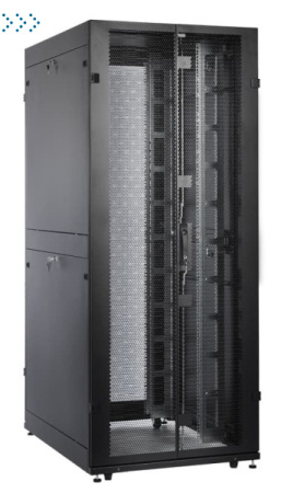 Шкаф серверный ПРОФ напольный 42U (800x1200) дверь перфор., задние двойные перфор., черный, в сборе