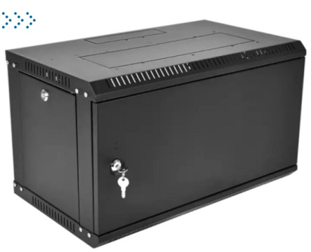 Шкаф телекоммуникационный настенный разборный ЭКОНОМ 9U (600 × 650) дверь металл, цвет черный