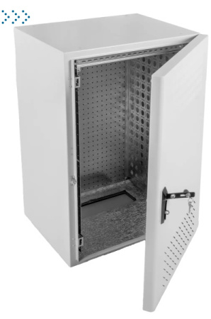 Шкаф уличный всепогодный настенный укомпл. 12U (Ш600 × Г300), нерж. сталь, комплектация Т1-IP54