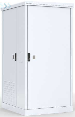 Шкаф уличный всепогодный напольный 30U (Ш1000хГ900) с электроотсеком, три двери